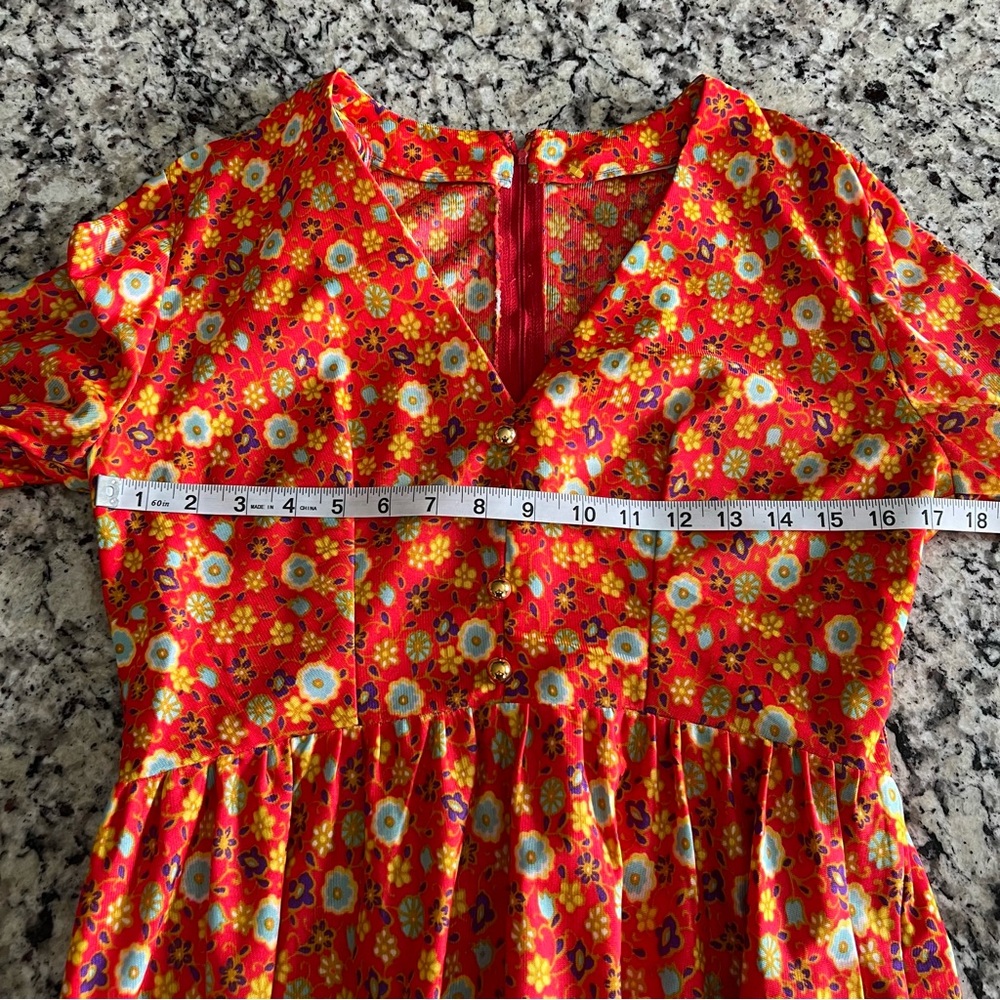 Vintage 70s Floral Dress *See Measurements* - Picture 9 of 9